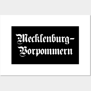 Mecklenburg-Vorpommern written with gothic font Posters and Art